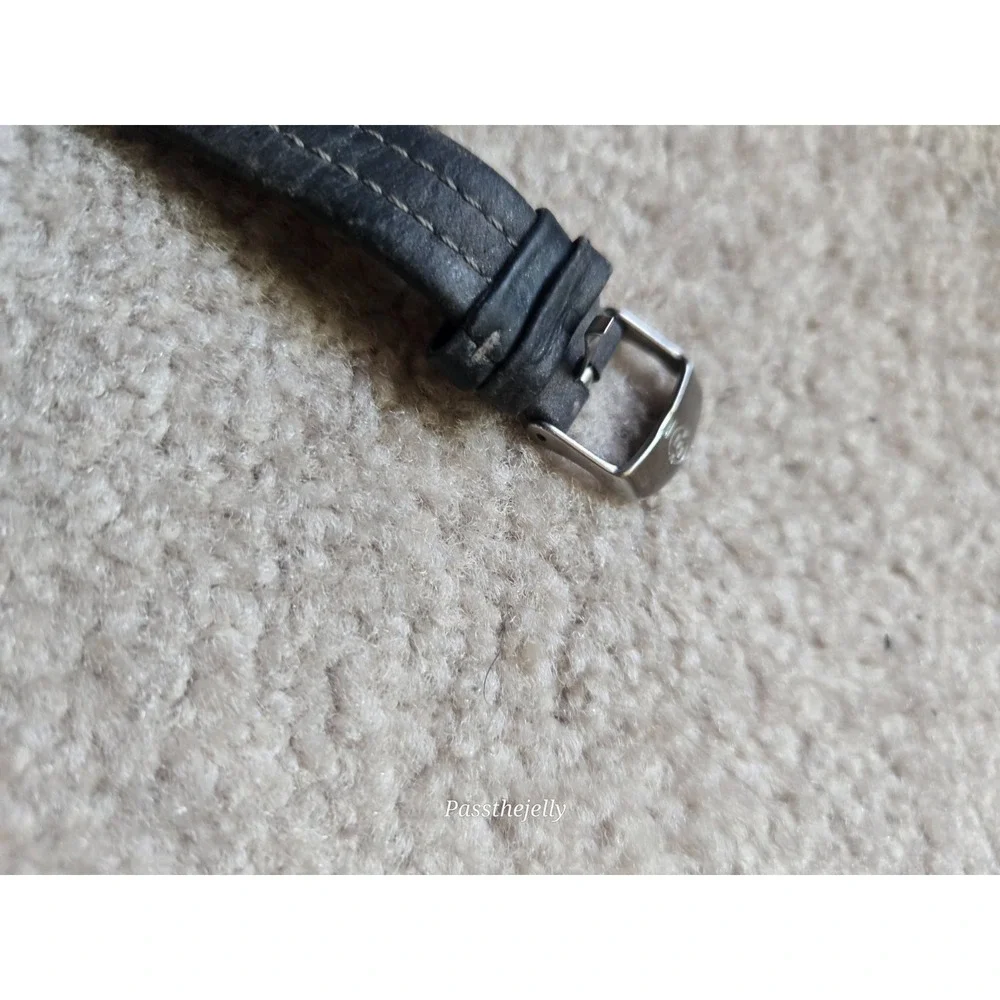 Timex Watch Mens Blue Dial Date Quartz Field Watch Black Leather Strap vtg‎